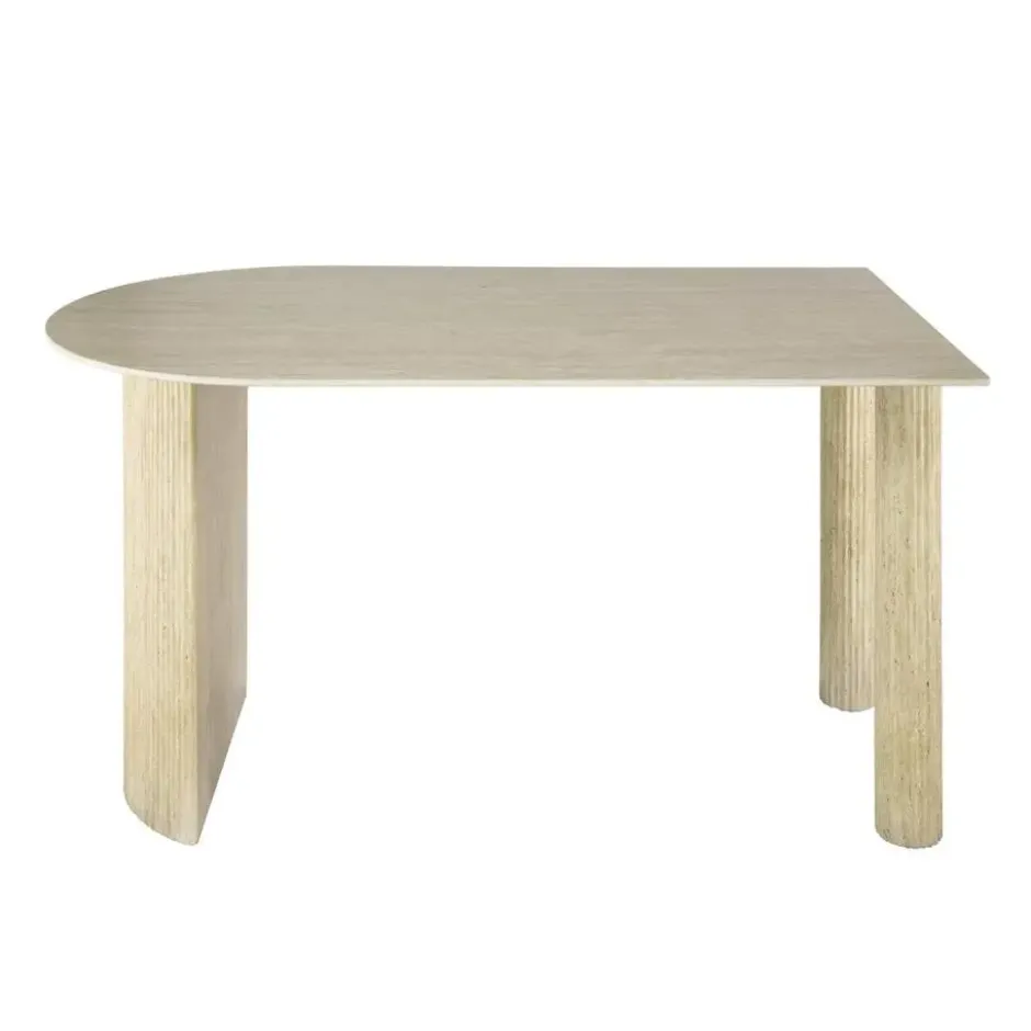 Fraaai - Dexter halfronde bartafel - 140 x 80 cm - travertin look