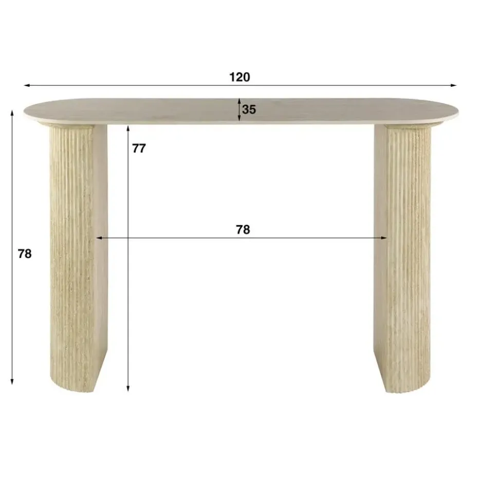 Fraaai - Dexter sidetable - 120 cm - travertin look