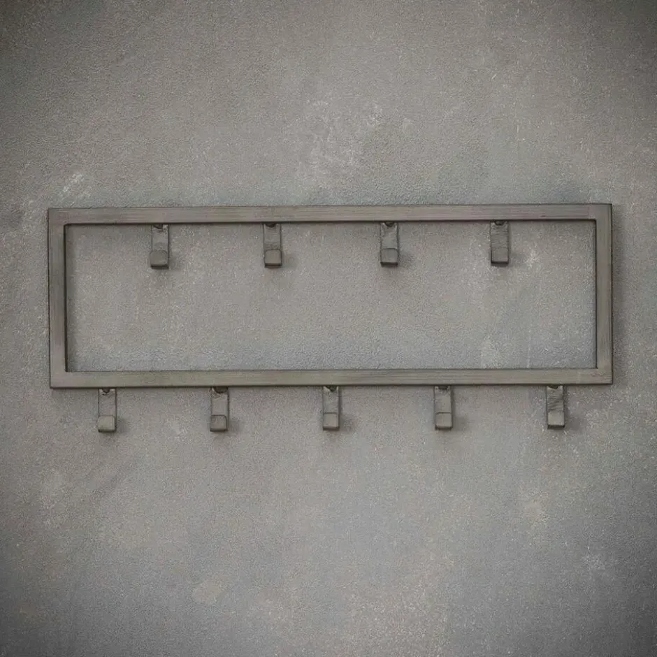 Fraaai - Kapstok industrieel 9 haken - 50 cm zwart