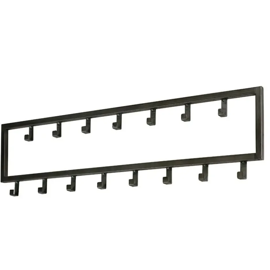 Fraaai - Kapstok industrieel 15 haken - 80 cm grijs