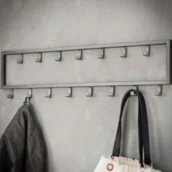 Fraaai - Kapstok industrieel 15 haken - 80 cm grijs