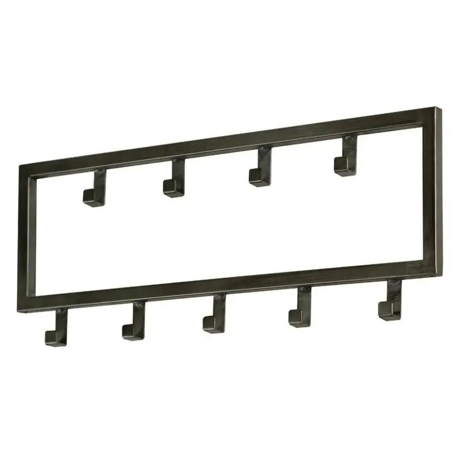 Fraaai - Kapstok industrieel 9 haken - 50 cm grijs