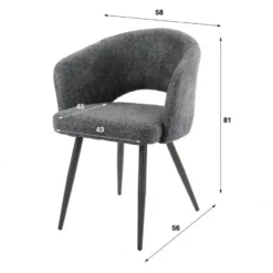 Fraaai - Marlou eetkamerstoel - boucle - zand