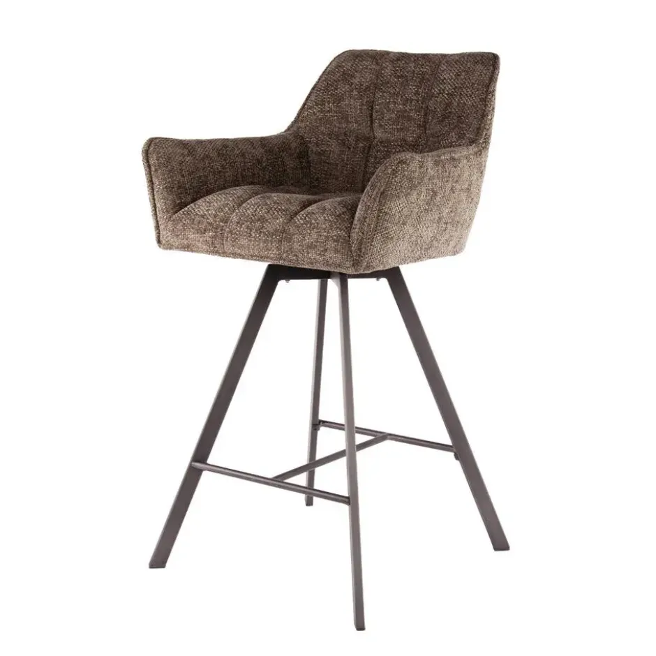 Fraaai - Ramon draaibare barstoel - 69 cm - geweven - taupe