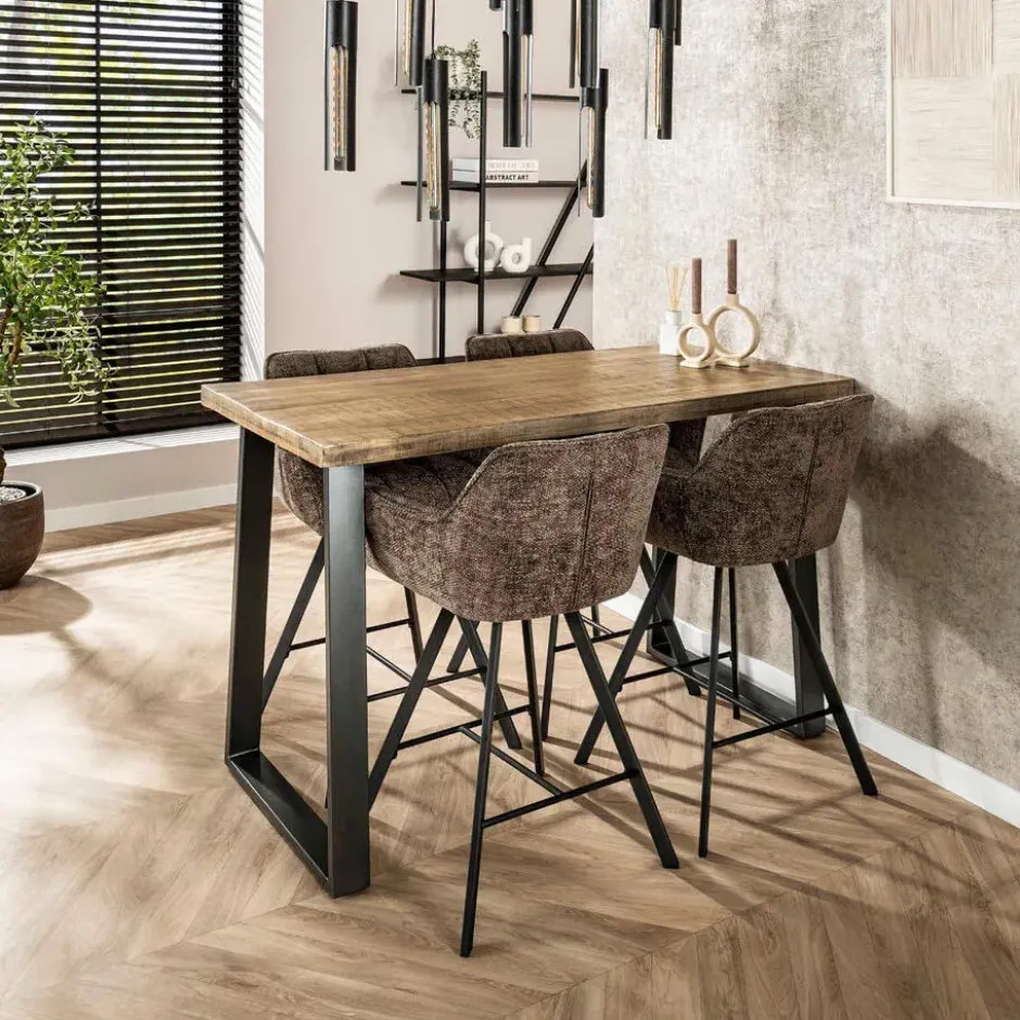 Fraaai - Ramon draaibare barstoel - 69 cm - geweven - taupe