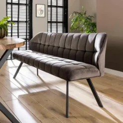 Fraaai - Ramon eetkamerbank 180 cm velvet antraciet