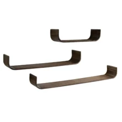 Fraaai - Rebecca wandplank teak u-vorm - set van 3 - massief teak