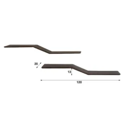 Fraaai - Rebecca wandplank teak s-vorm - set van 2 - massief teak