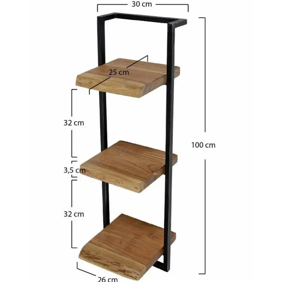 Fraaai - Woody metaal wandplank 30x100 cm