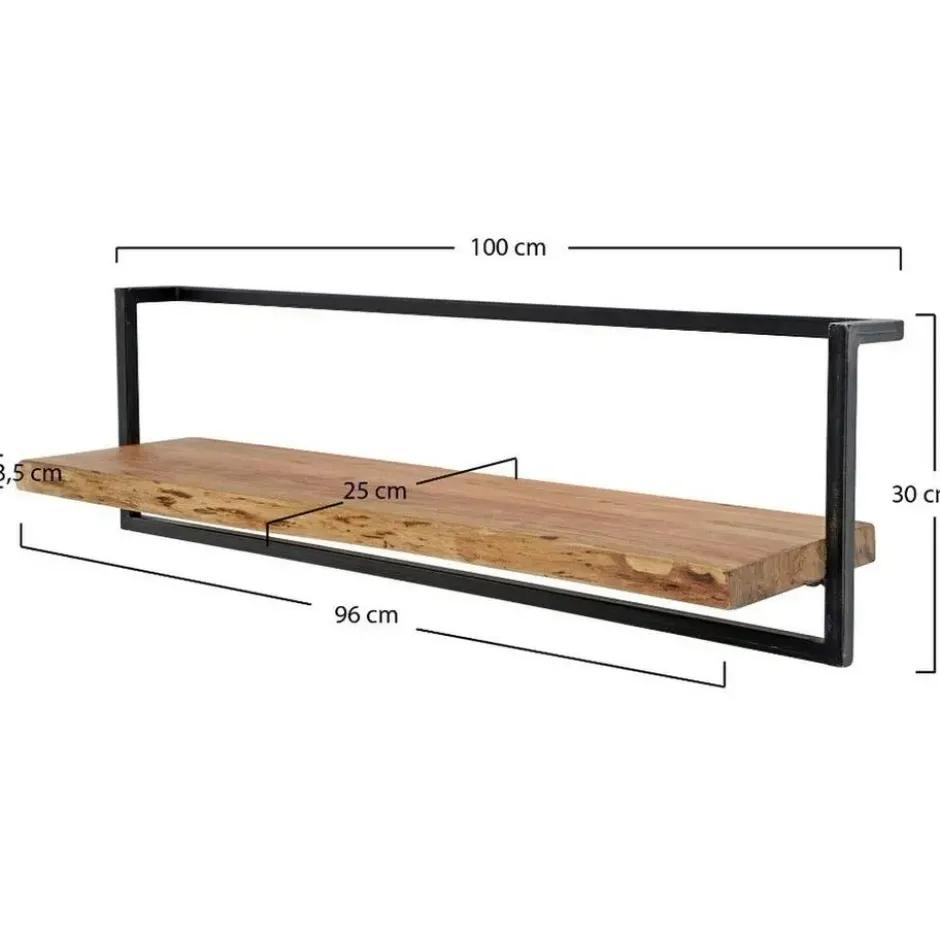 Fraaai - Woody metaal wandplank 100 cm