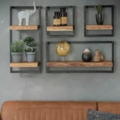 Fraaai - Woody metaal wandplank 30x65 cm