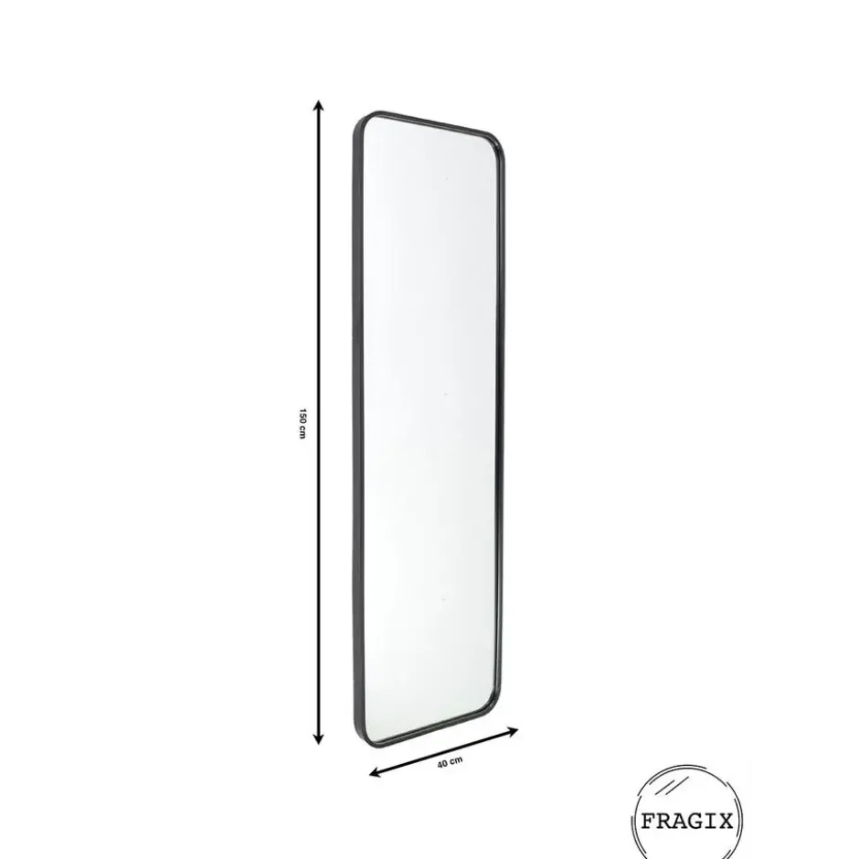 Fragix Boston Passpiegel - Zwart - Metaal - 150x40