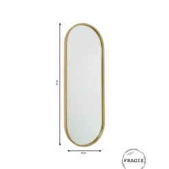 Fragix Boston Spiegel Ovaal - Goud - Metaal - 80x30
