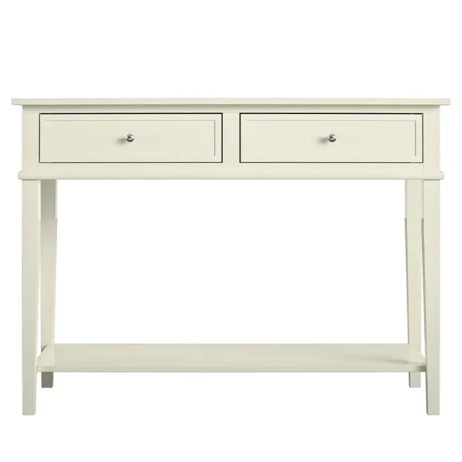 Franklin - Consoletafel met 2 laden in wit MDF