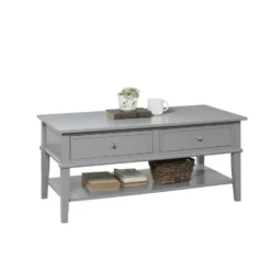 Franklin - Salontafel met 2 laden in grijs MDF