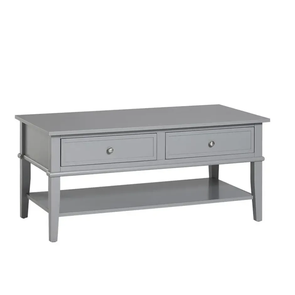Franklin - Salontafel met 2 laden in grijs MDF