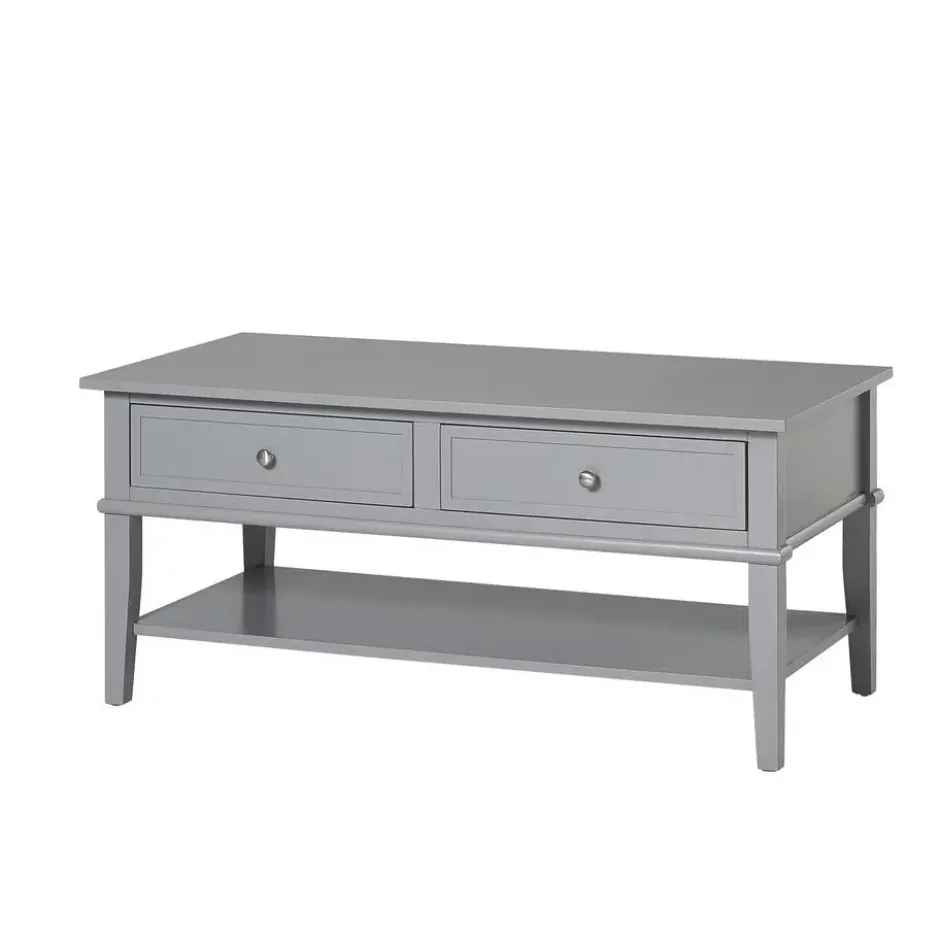 Franklin - Salontafel met 2 laden in grijs MDF