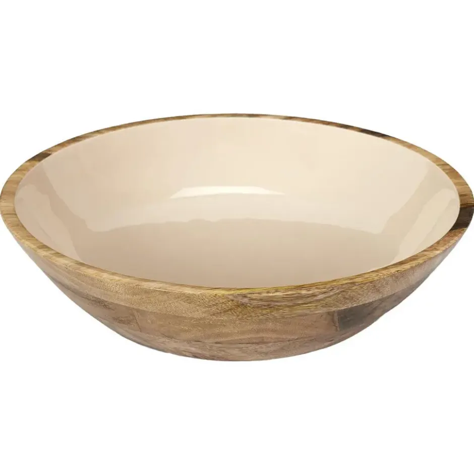 Fruitschaal/salade - serveer schaal - mango hout - D33 x H8 cm
