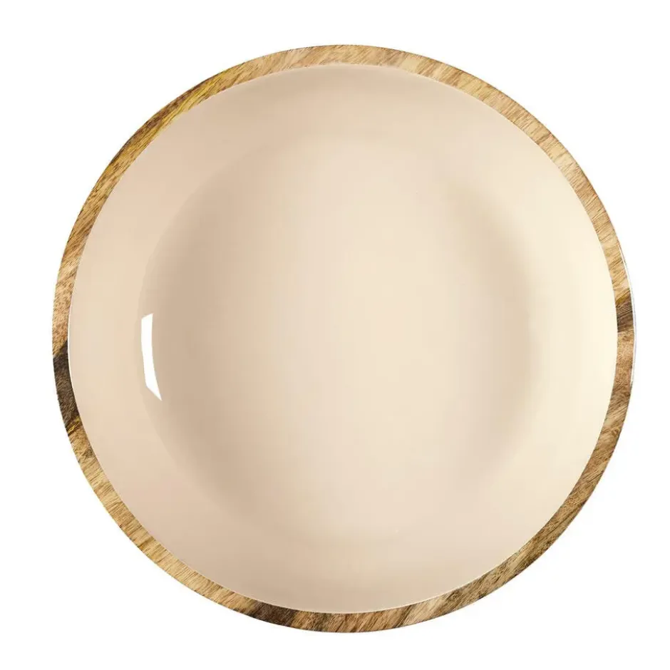 Fruitschaal/salade - serveer schaal - mango hout - D33 x H8 cm