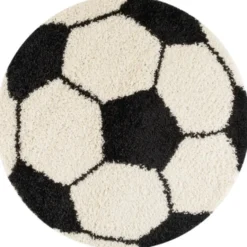 Fun Rond Voetbal Kinderkleed Hoogpolig Zwart Wit - 120 CM Ø