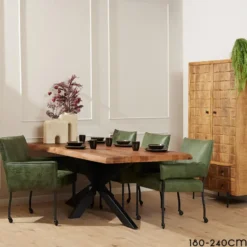 Furndea Devi eettafel boomstam mangohout 220x100x76