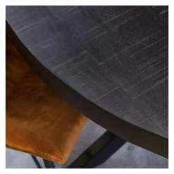 Furndea Eettafel Morada industrieel rond mango hout zwart 150x150x76cm