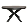 Furndea Morada eettafel industrieel rond mango hout zwart 76xØ140 cm