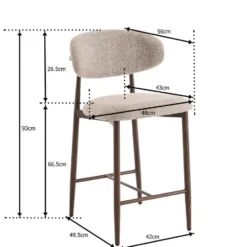 Furnihaus - Barkrukken set van 2 - Celia - Beige Walnoot Santi