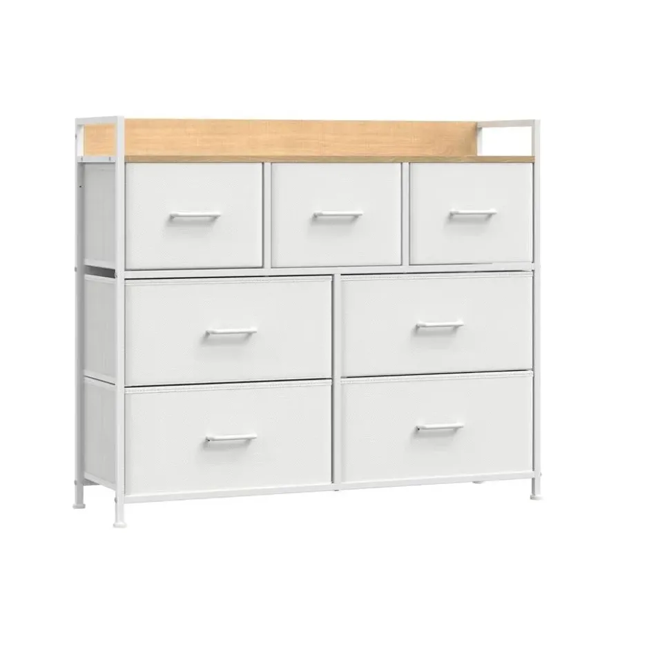Furnihaus Commode kast 7 stoffen laden met handgrepen metalen frame industrieel