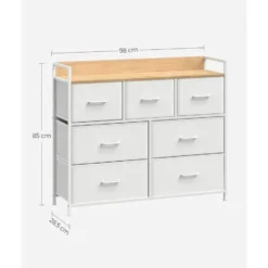 Furnihaus Commode kast 7 stoffen laden met handgrepen metalen frame industrieel