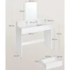 Furnihaus Kaptafel met rechthoekige spiegel en 2 lades, cosmetische tafel