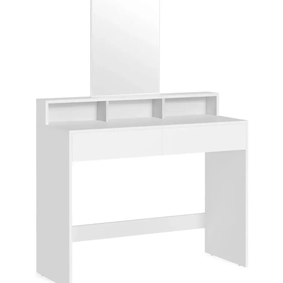 Furnihaus Kaptafel met rechthoekige spiegel en 2 lades, cosmetische tafel