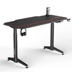 Gaming bureau zwart/rood - Elektrisch verstelbaar - 140x66 cm