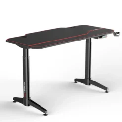 Gaming bureau zwart/rood - Elektrisch verstelbaar - 140x66 cm