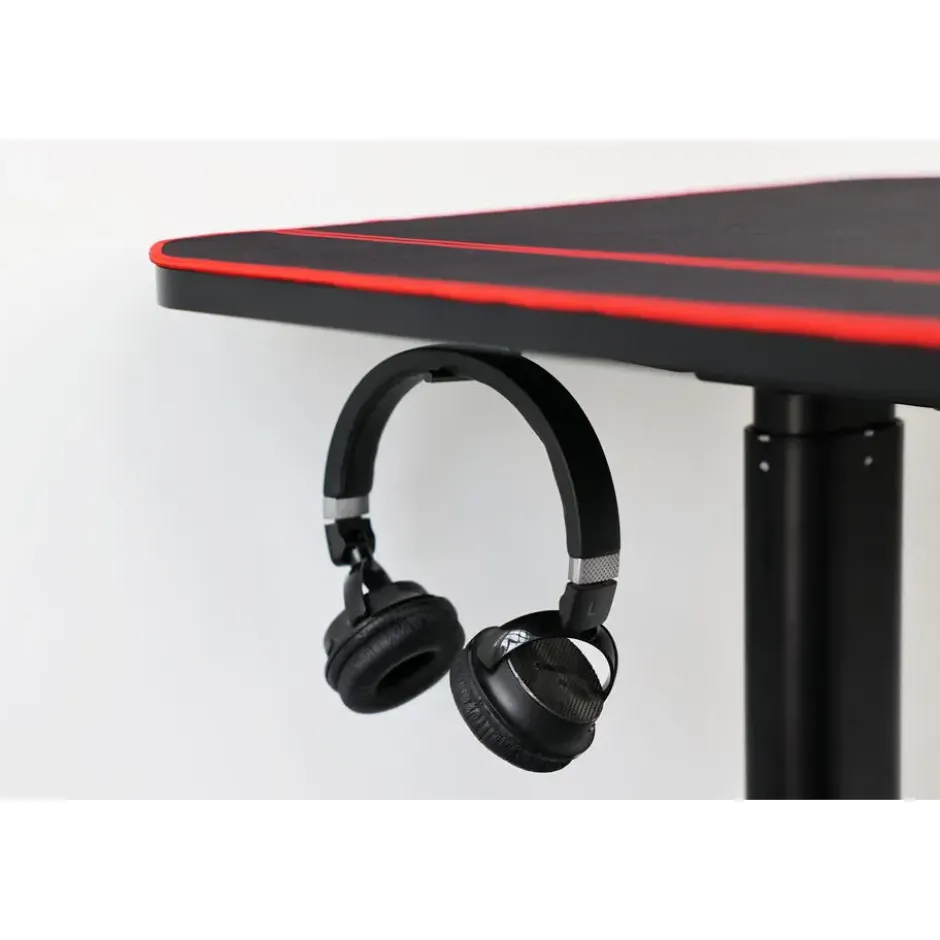 Gaming bureau zwart/rood - Elektrisch verstelbaar - 140x66 cm