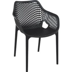 Garden Impressions Air XL design tuinstoel zwart - 4 stuks