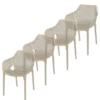 Garden Impressions Air XL design tuinstoel taupe - 4 stuks