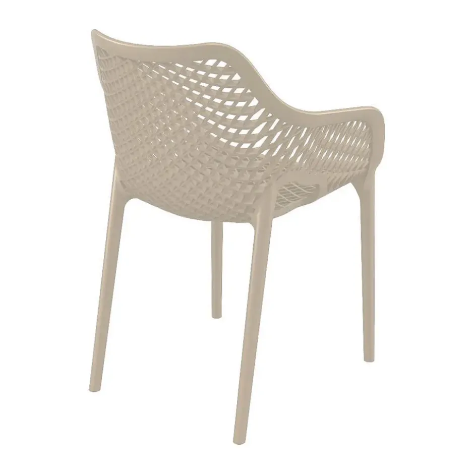 Garden Impressions Air XL design tuinstoel taupe - 4 stuks