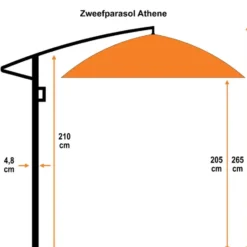Garden Impressions Athene Zweefparasol Ø300 cm donker grijs