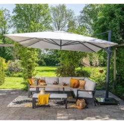 Garden Impressions Big Pole II zweefparasol 350x350 cm - royal sand