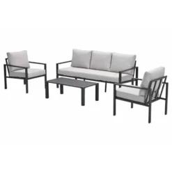Garden Impressions Durban loungeset 4-delig donker grijs - desert sand