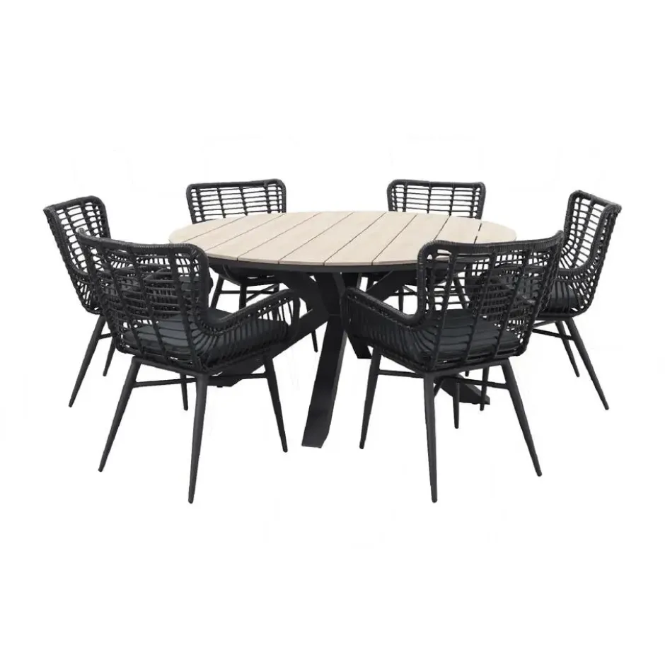 Garden Impressions Edison 148 cm. - ronde tuinset / Jasmine black
