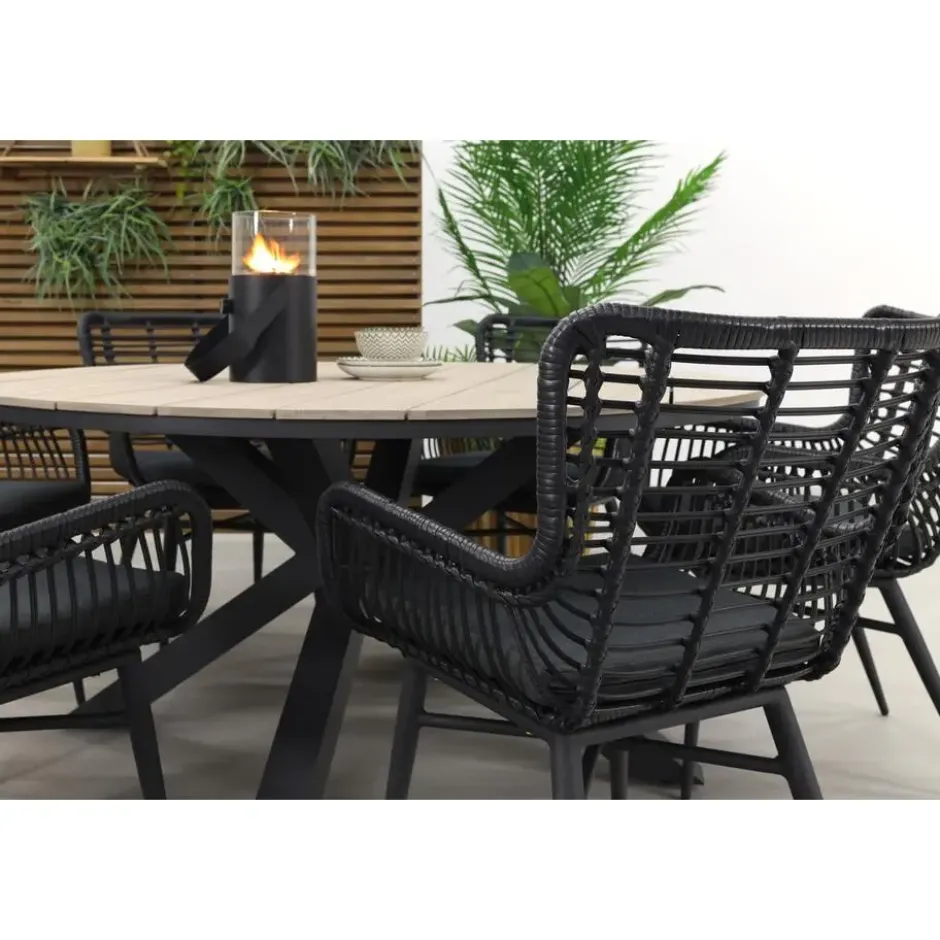 Garden Impressions Edison 148 cm. - ronde tuinset / Jasmine black