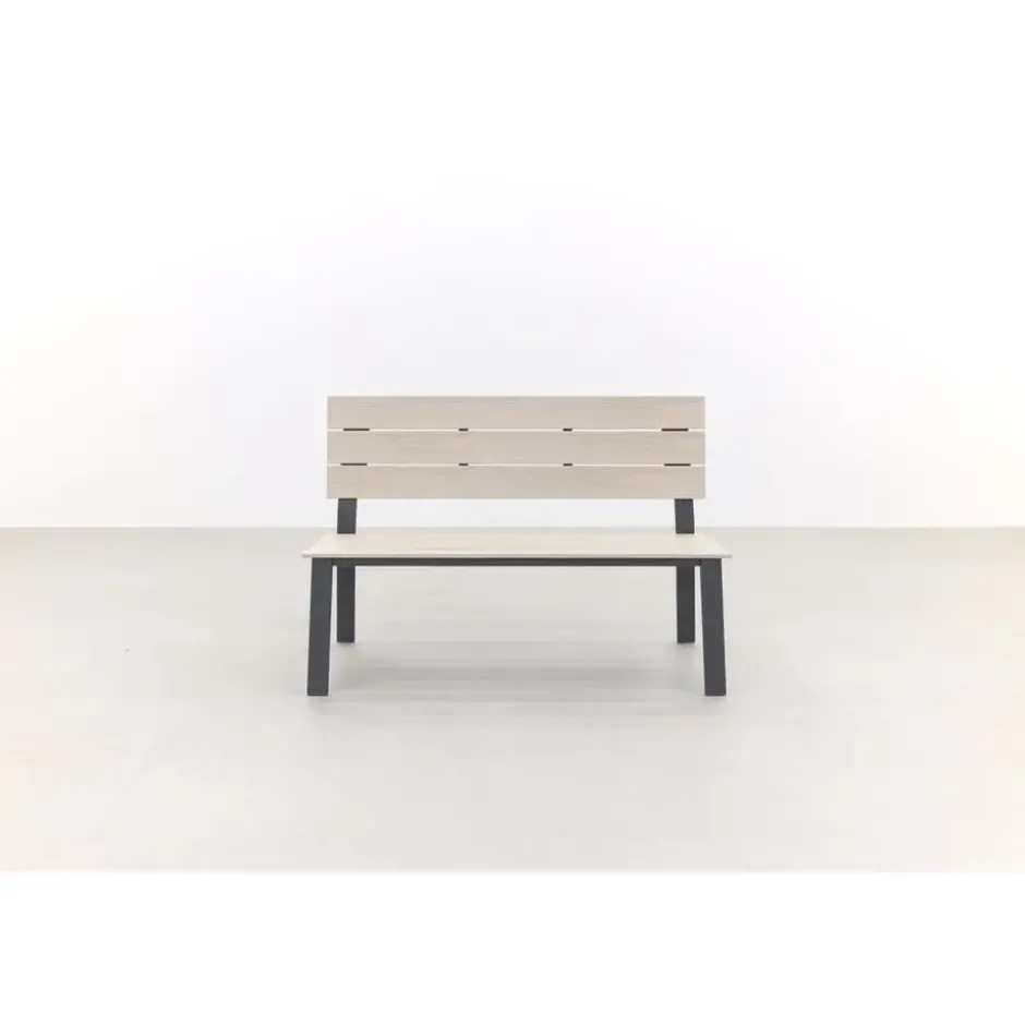 Garden Impressions Ellen parkbank donker grijs - light teak Vironwood