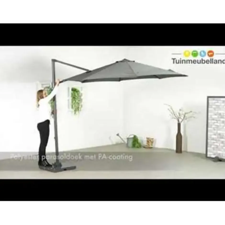 Garden Impressions Hawaii zweefparasol S Ø300 cm zwart