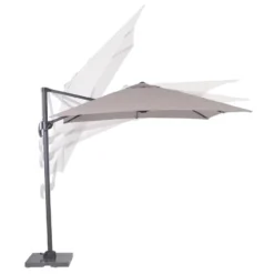 Garden Impressions Hawaii zweefparasol S 250x250 - d. grijs - zand