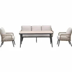 Garden Impressions Kalibo lounge dining set 4-delig - donker grijs