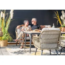 Garden Impressions Kalibo lounge dining set 4-delig - donker grijs