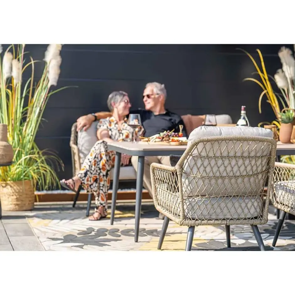 Garden Impressions Kalibo lounge dining set 4-delig - donker grijs