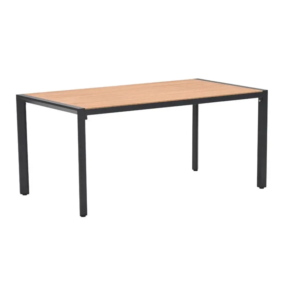 Garden Impressions Kasper tuintafel 160x84xH72 cm - donker grijs - teak look